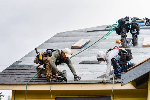 Professional Gutter Installation technician working in Shasta Lake, CA